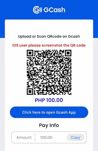 Step 5: Go to your GCash e-wallet and scan the QR code to make payment.